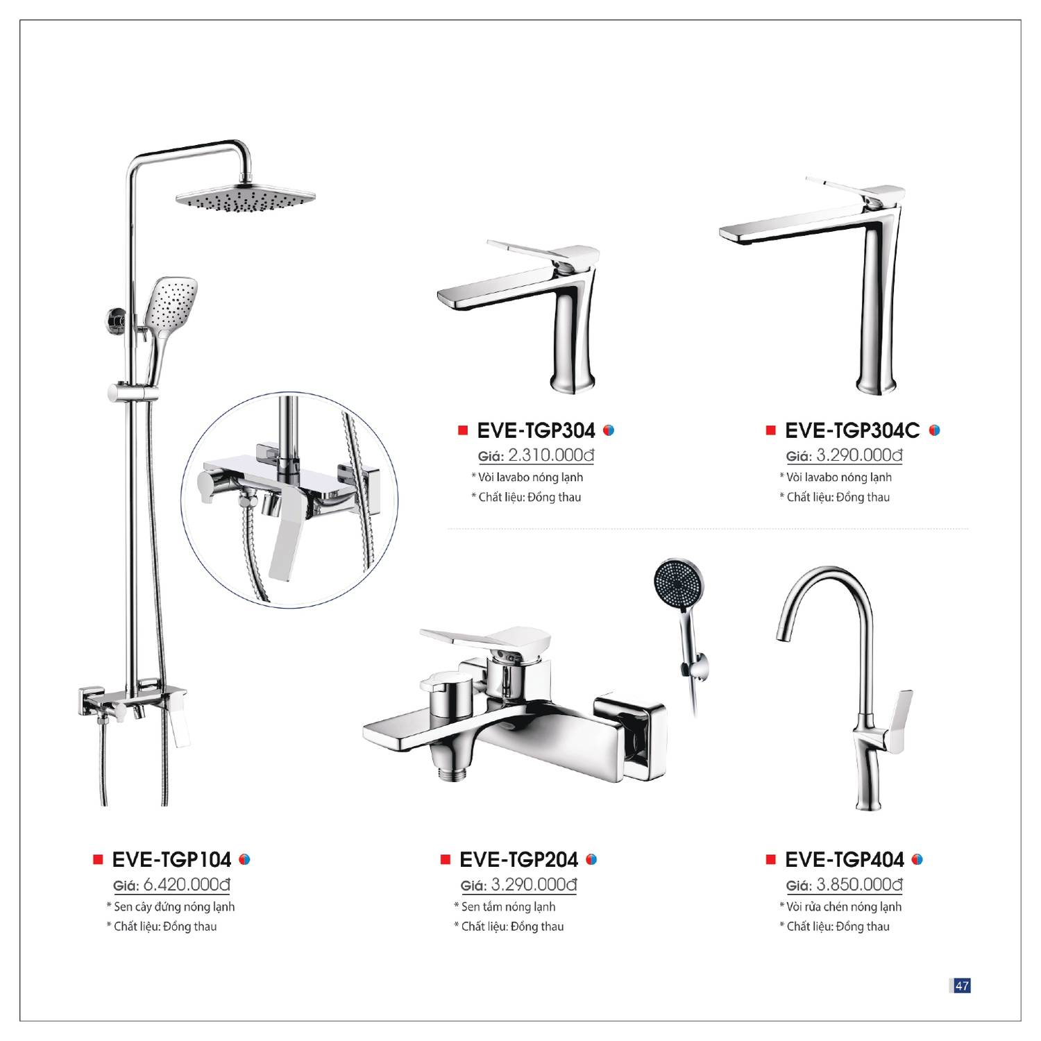 Thiết bị vệ sinh EVEREST Catalogue và Bảng giá mới nhất 2025 /Page 47